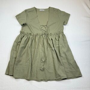 Hazel Olive Casual Dress with Tie Front